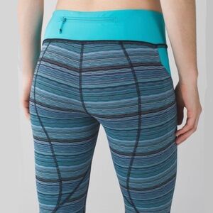 Lululemon Pace Rival Crop Space Dye Twist Naval Blue Peacock Blue / Peacock Blue